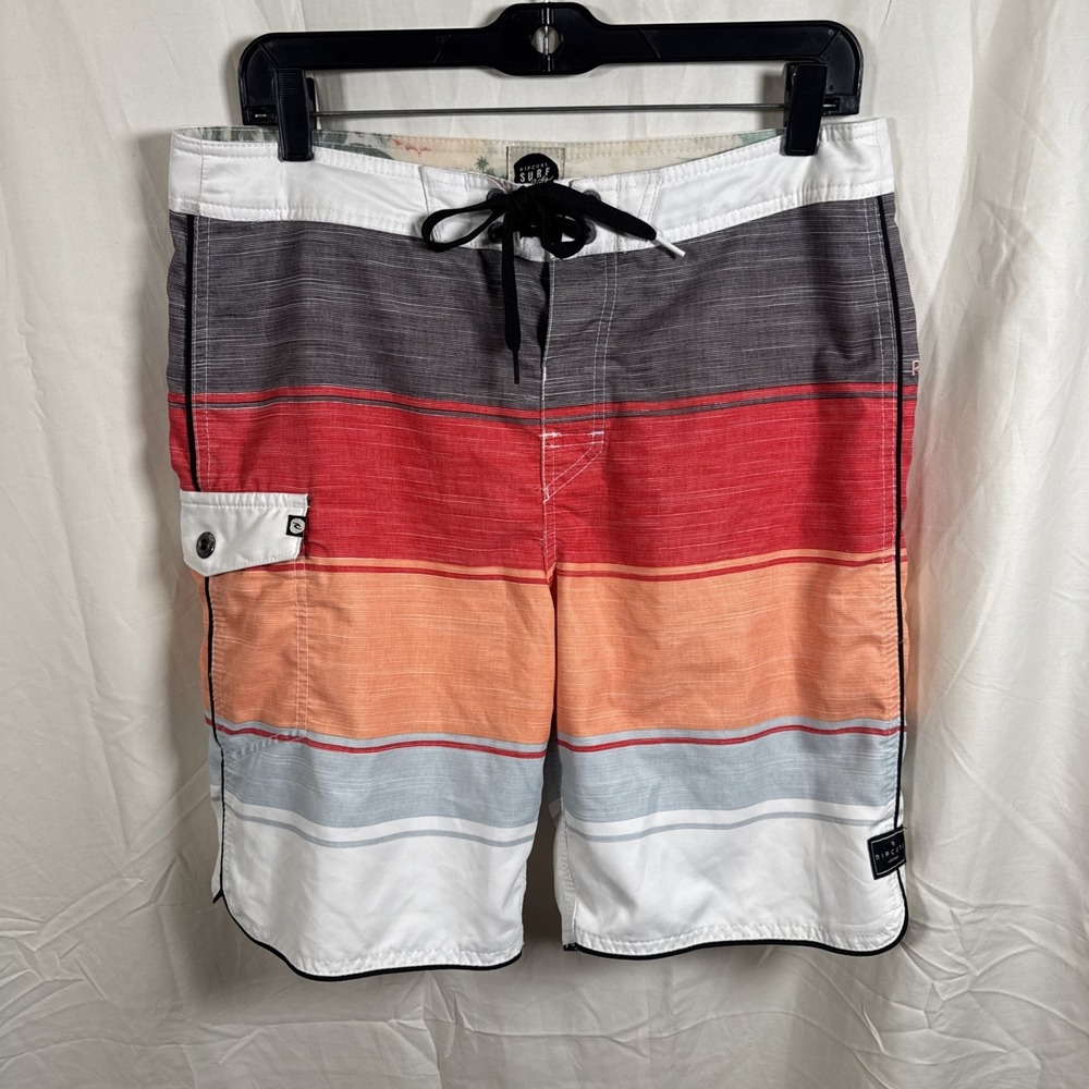 Rip Curl Men's Surf Craft Board‎ Shorts Striped Tie Waste Size 30